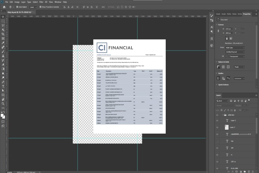 Modèle Word et PDF de relevé de compte de l'organisation CL Financial Bank template Modèle Word et PDF de relevé de compte de l'organisation CL Financial Bank template